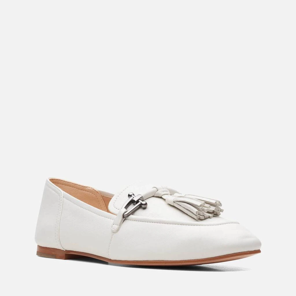商品Clarks|CLARKS WOMEN'S PURE 2 TASSLE LEATHER LOAFERS - WHITE,价格¥233,第3张图片详细描述