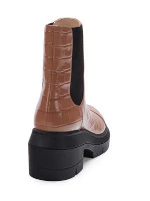 商品Stuart Weitzman|Norah Alligator Embossed Leather Chelsea Boots,价格¥1876,第5张图片详细描述