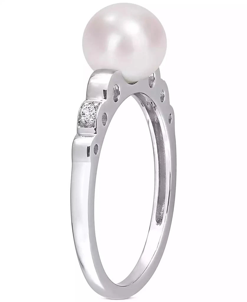 商品Macy's|Cultured Freshwater Pearl (7mm) & Lab-Created White Sapphire Accent Ring in Sterling Silver,价格¥1675,第4张图片详细描述