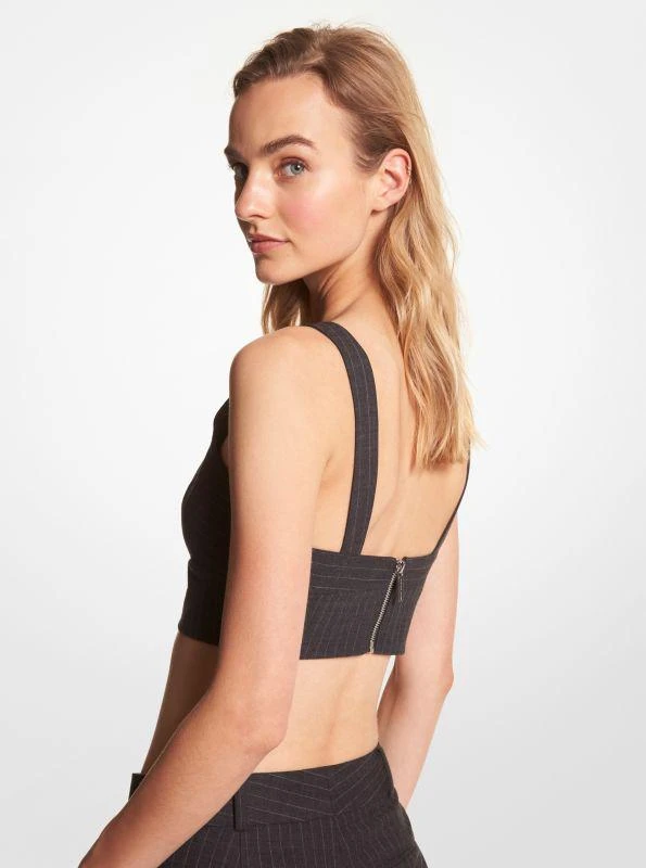 商品Michael Kors|Pinstripe Stretch Flannel Wool Bra Top,价格¥207,第2张图片详细描述
