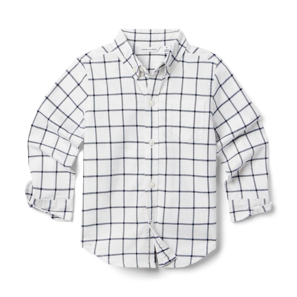 商品Janie and Jack|Brushed Twill Plaid Button-Up (Toddler/Little Kids/Big Kids),价格¥309,第1张图片