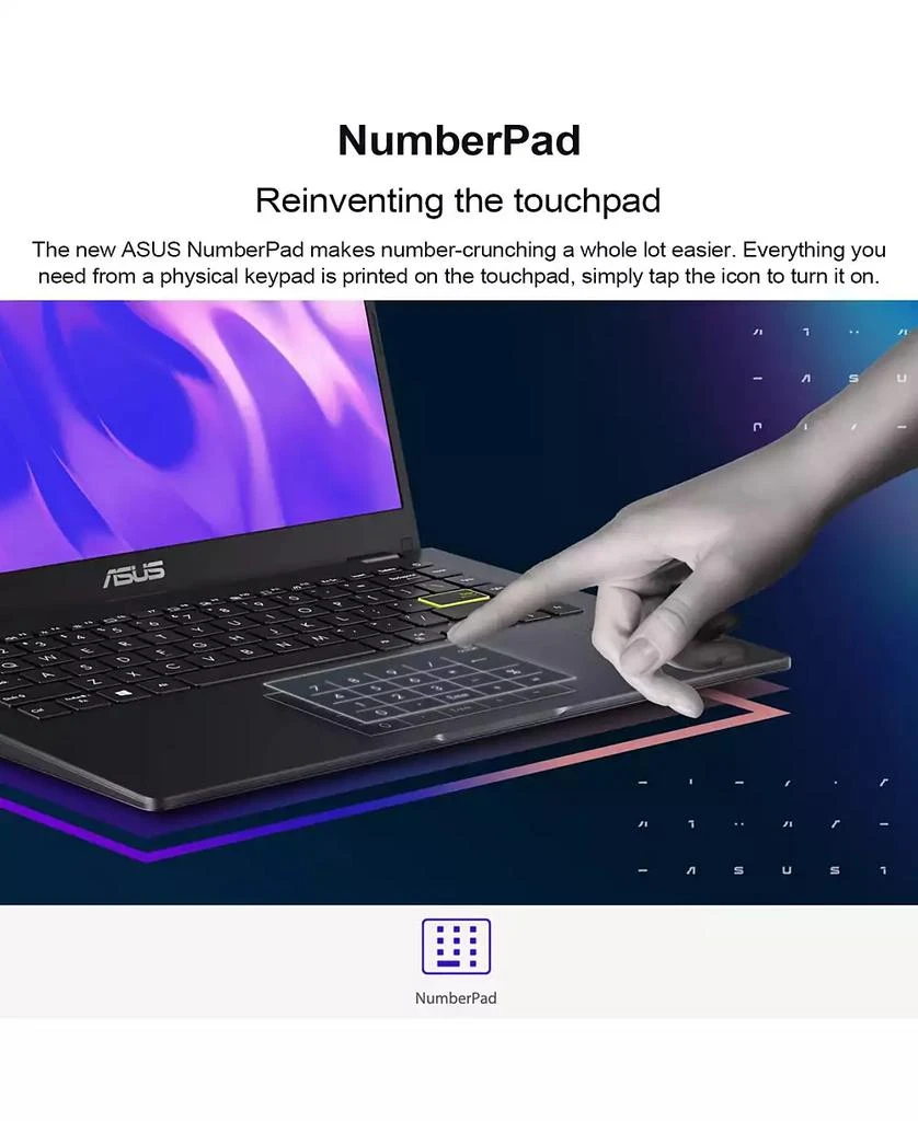 商品ASUS|14" Daily Traditional Laptop Intel Celeron N4500 4GB RAM Intel UHD Graphics 64GB eMMC Storage Windows 11 Home FHD 60Hz - Blue,价格¥1453,第3张图片详细描述
