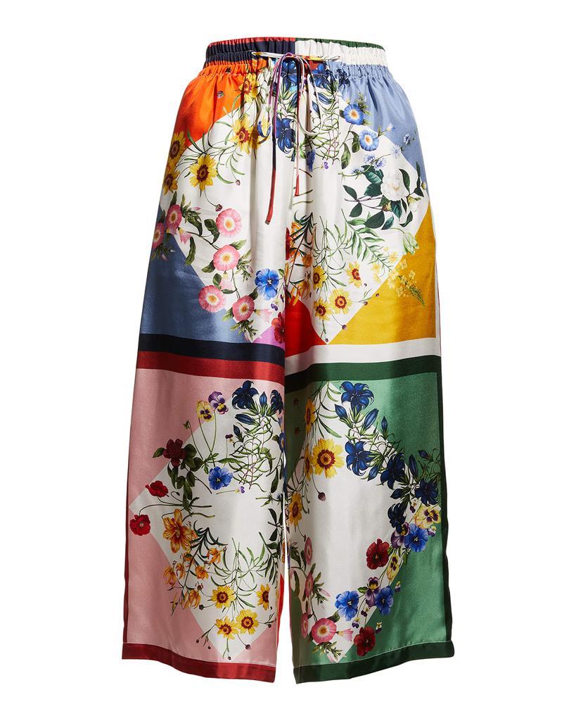 商品Oscar de la Renta|Geometric Floral Silk Twill Crop Pants,价格¥12687,第4张图片详细描述