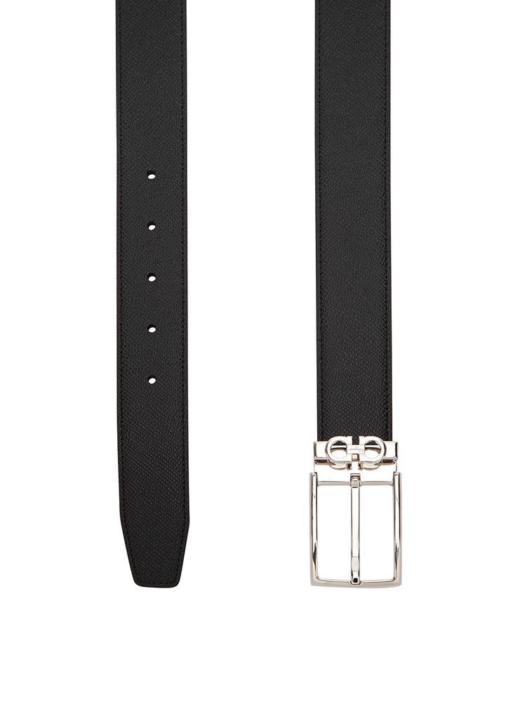 商品Salvatore Ferragamo|Black grained leather belt,价格¥2580,第5张图片详细描述