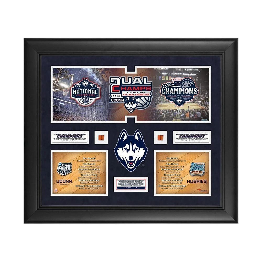 商品Fanatics Authentic|UConn Huskies 2014 Men's and Women's Basketball Champions Framed 20'' x 24'' Collage with Dual Game-Used Balls-Limited Edition of 100,价格¥1346,第1张图片