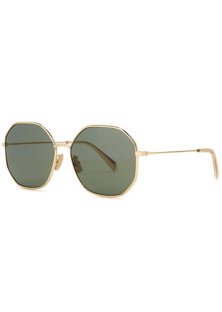 Gold-tone octagon-frame sunglasses商品第1张图片规格展示
