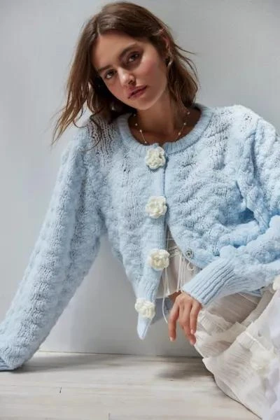 商品Kimchi Blue|Kimchi Blue Blossom Knit Cardigan,价格¥114,第4张图片详细描述