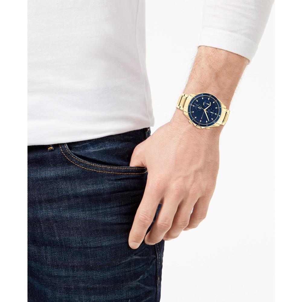 Men's Chronograph Gold-Tone Bracelet Watch 44mm商品第2张图片规格展示