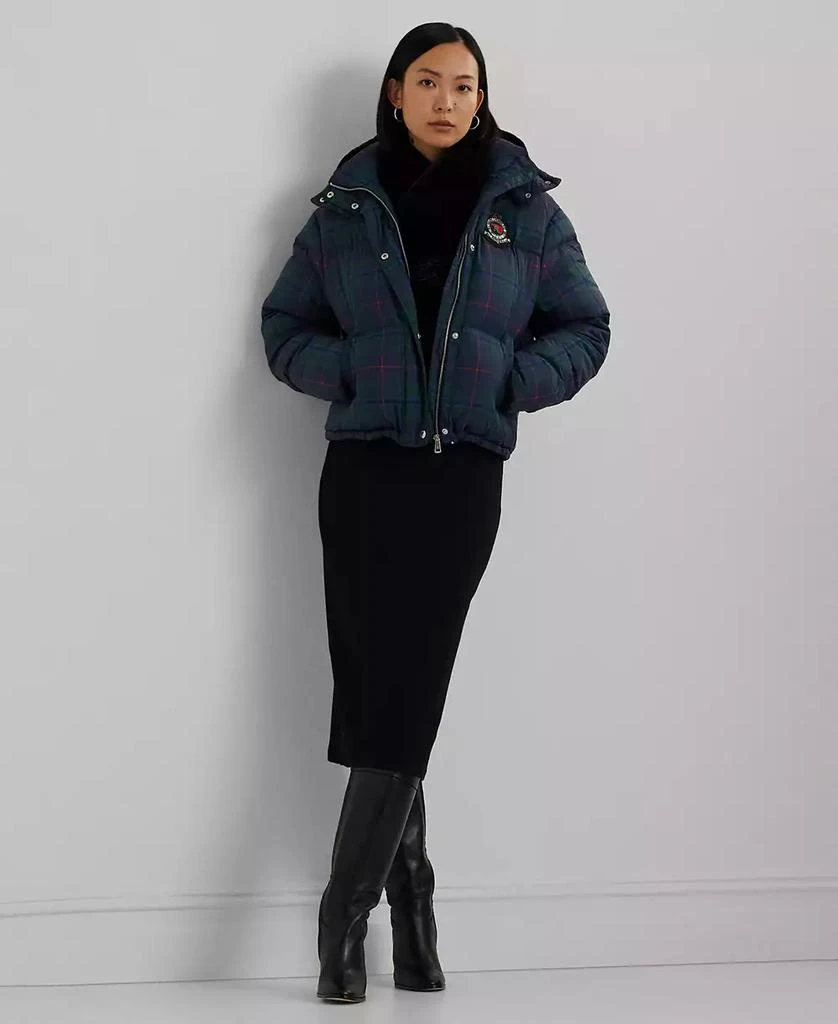 商品Ralph Lauren|Women's Plaid Beaded-Crest Down Coat,价格¥2954,第5张图片详细描述