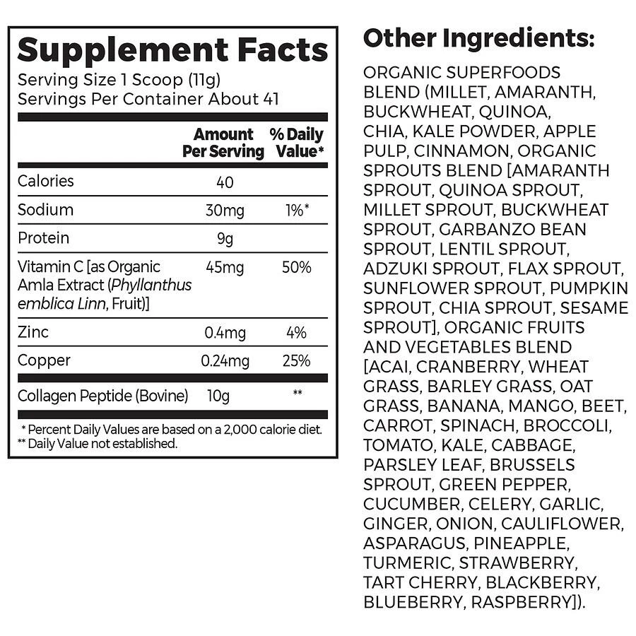 商品Orgain|Collagen Peptides + 50 Superfoods,价格¥111,第3张图片详细描述