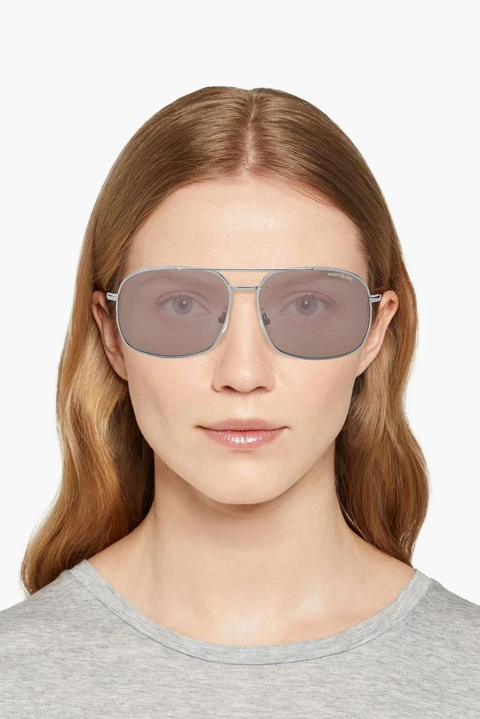 商品MontBlanc|Aviator-style gunmetal-tone sunglasses,价格¥1845,第2张图片详细描述