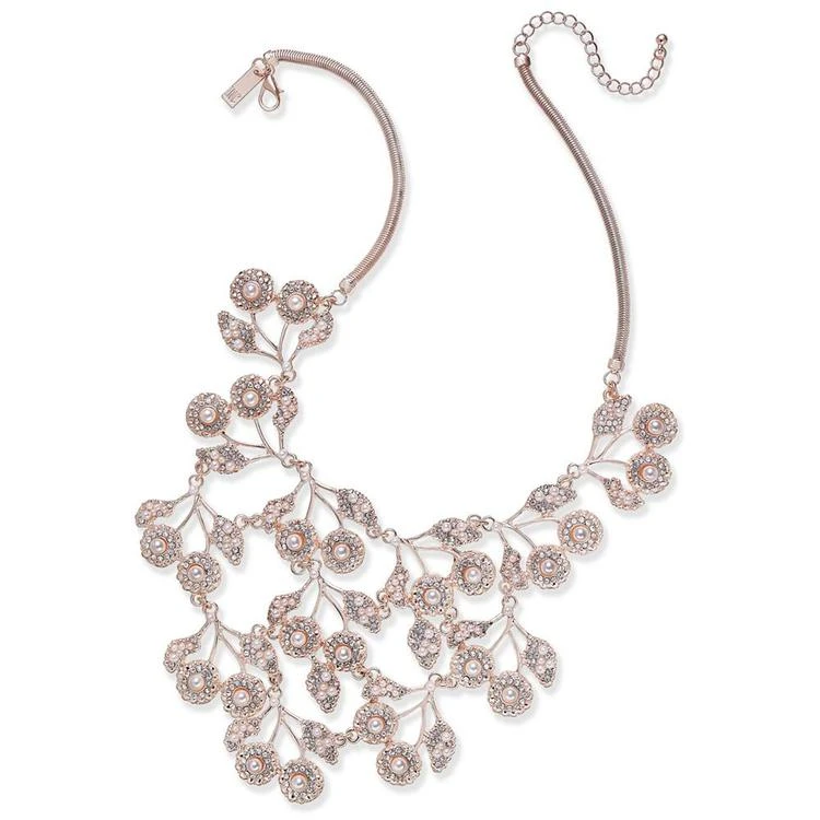 商品INC International|I.N.C. Rose Gold-Tone Pearl & Crystal Statement Necklace, 16" + 3" extender, Created for Macy's,价格¥99,第1张图片