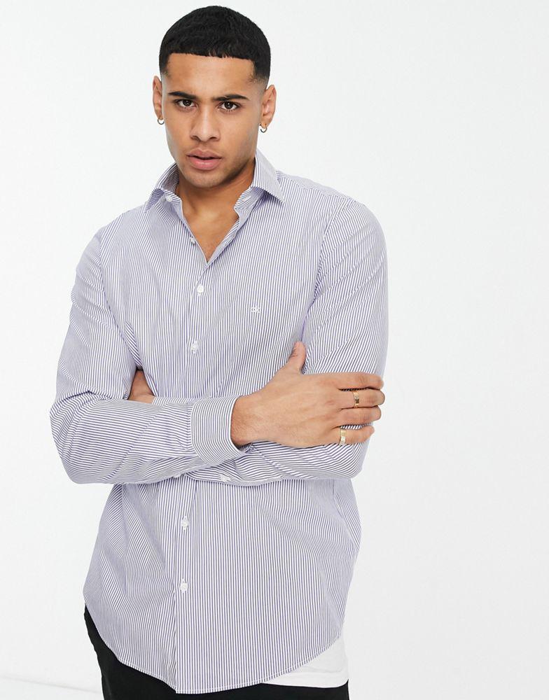 Calvin Klein slim fit shirt in blue商品第2张图片规格展示