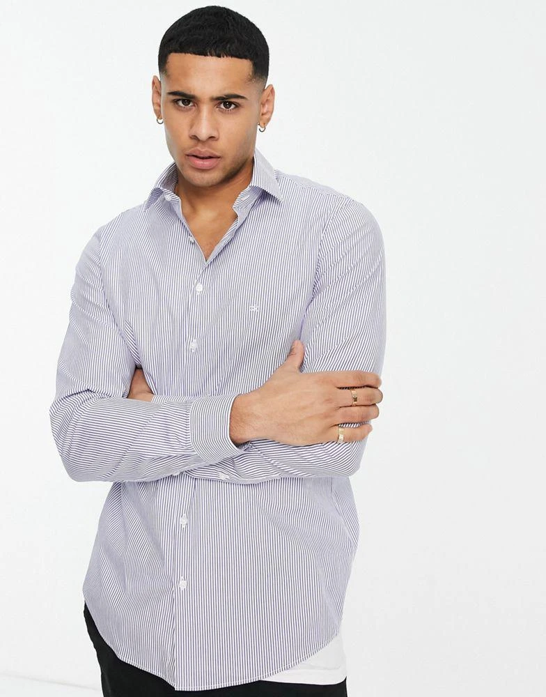 商品Calvin Klein|Calvin Klein slim fit shirt in blue,价格¥501,第2张图片详细描述