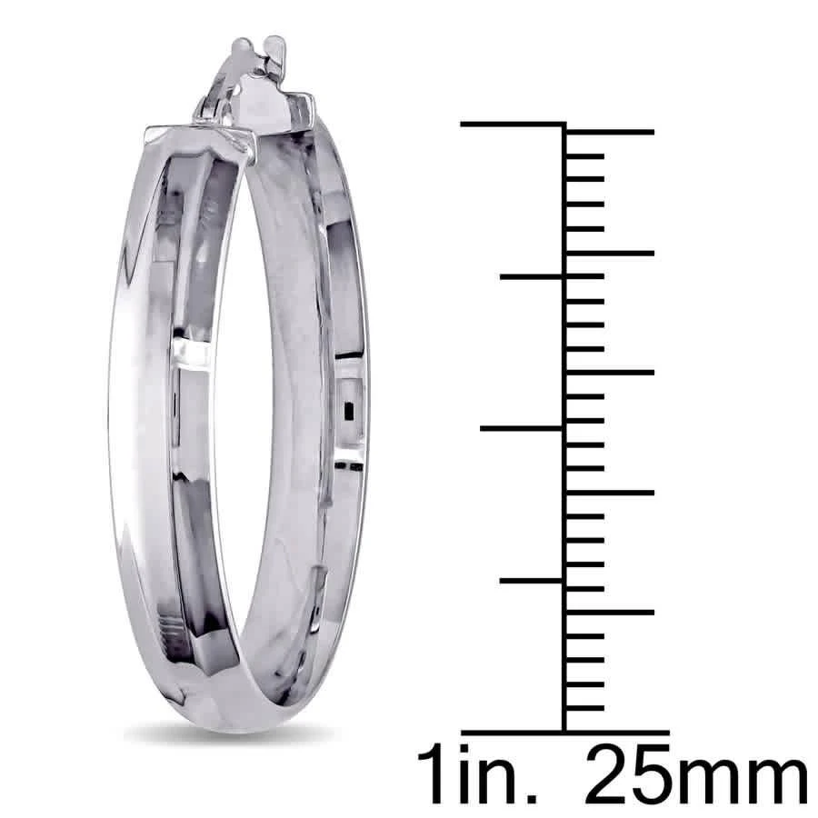 商品Amour|Round Hinged Hoop Earrings In 10K White Gold,价格¥1560,第2张图片详细描述
