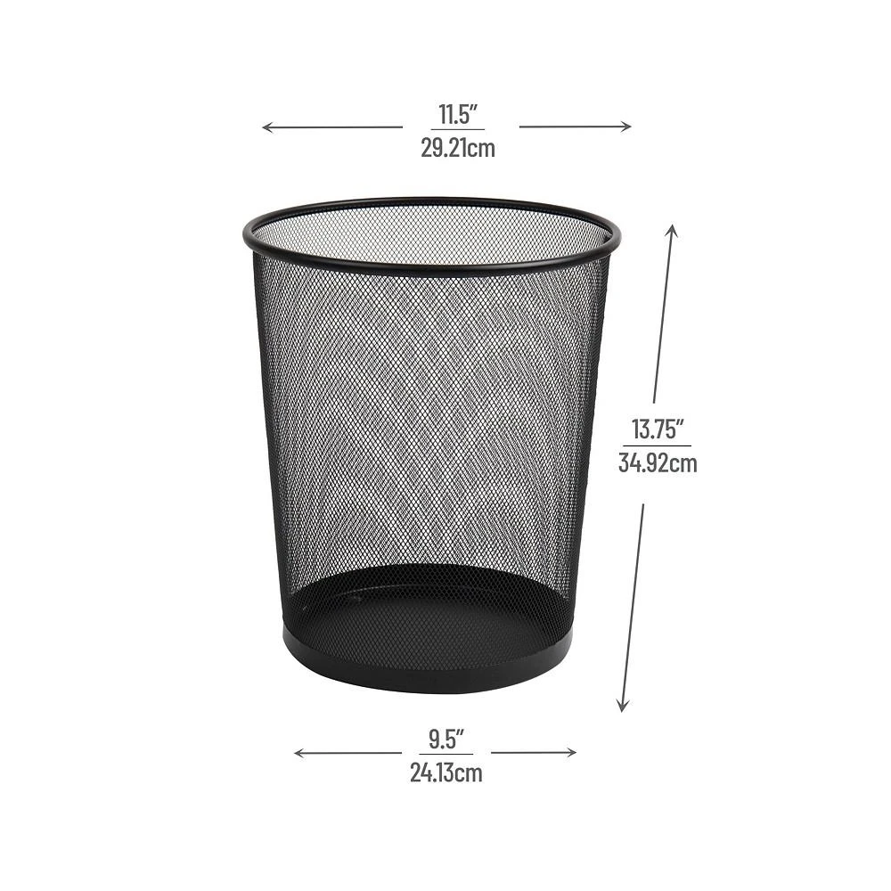 商品Mind Reader|Network Collection, Waste Paper Basket, 4.5 Gallon Capacity, Solid Rim and Base, Metal Mesh, Set of 3,价格¥454,第5张图片详细描述