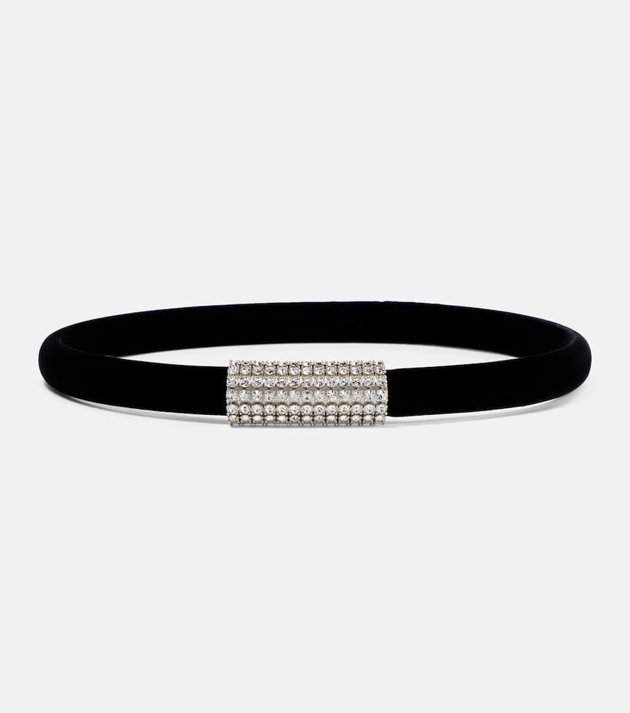 商品Yves Saint Laurent|Embellished velvet belt,价格¥4454,第1张图片