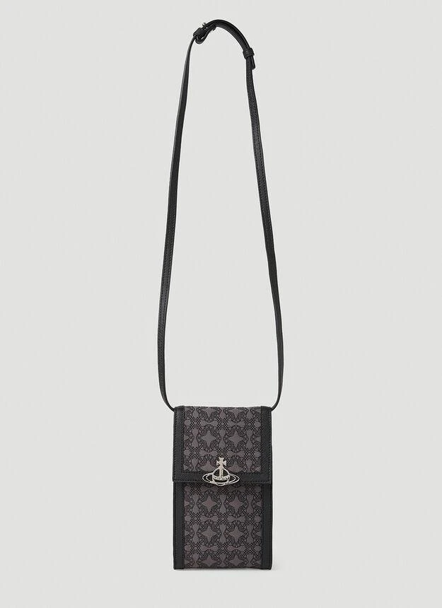 商品Vivienne Westwood|Re-Jacquard Orborama Phone Crossbody Bag in Black,价格¥1891,第1张图片