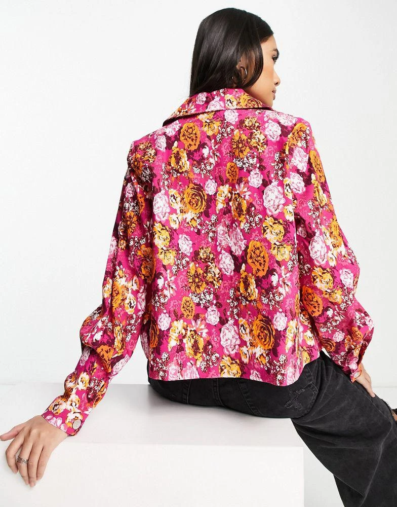商品Y.A.S.|Y.A.S printed cotton jacket co-ord in pink,价格¥237,第3张图片详细描述