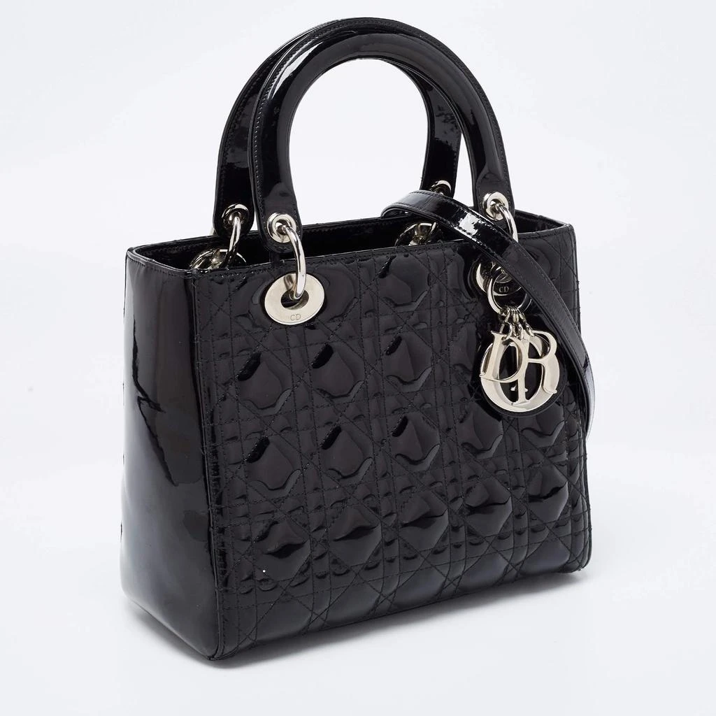商品[二手商品] Dior|Dior Black Cannage Patent Leather Medium Lady Dior Tote,价格¥18022,第3张图片详细描述