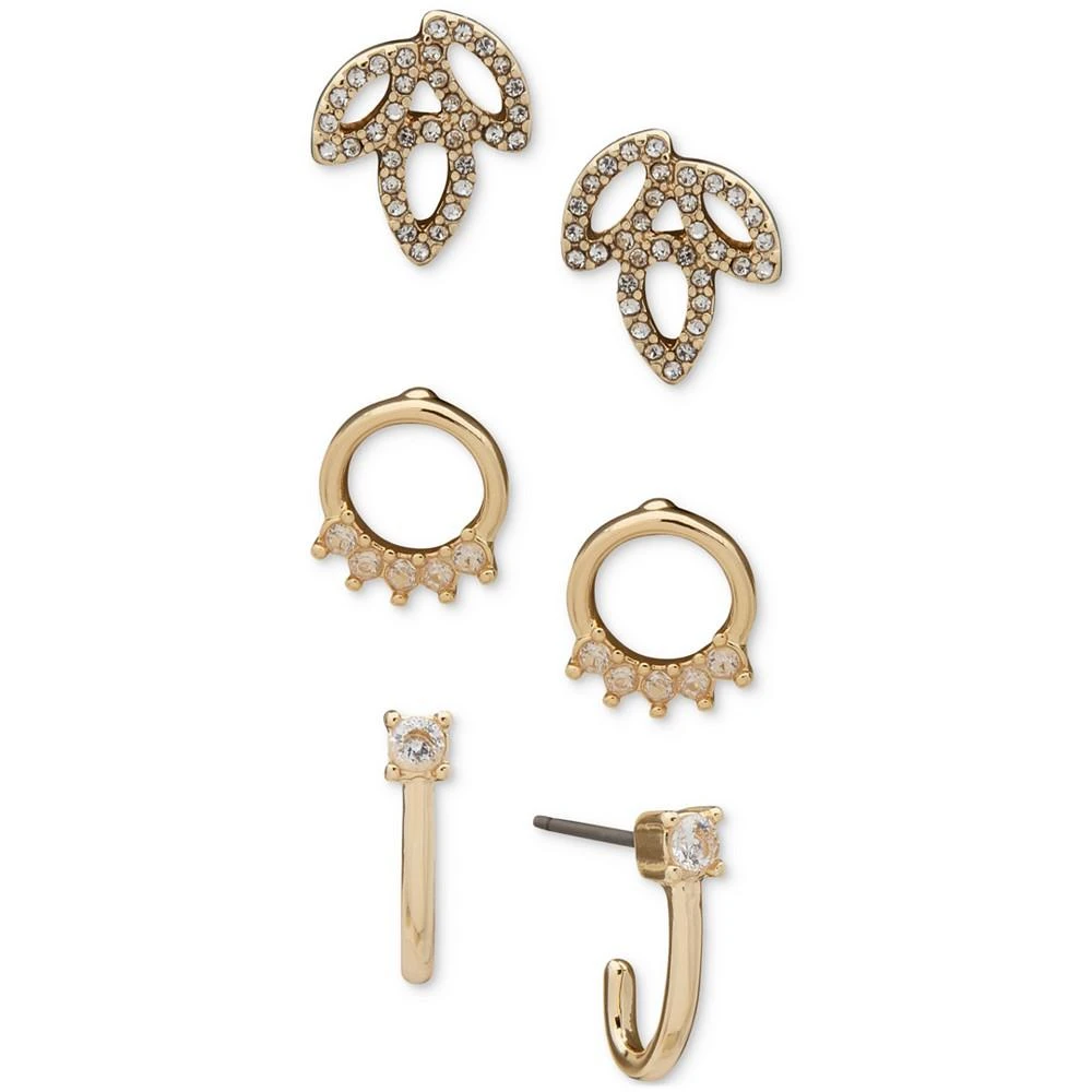 商品Anne Klein|Gold-Tone 3-Pc. Set Cubic Zirconia Earrings,价格¥32,第1张图片