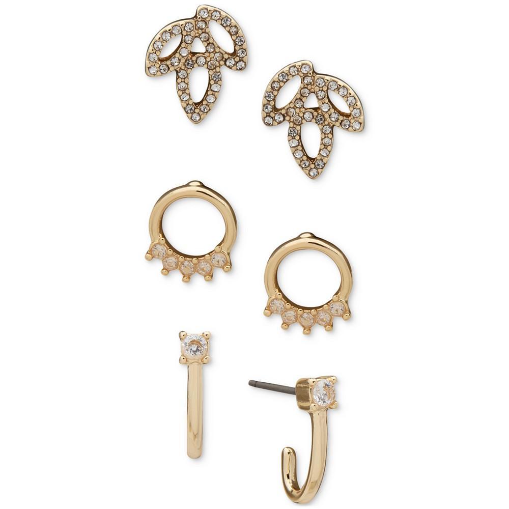 商品Anne Klein|Gold-Tone 3-Pc. Set Cubic Zirconia Earrings,价格¥101,第1张图片