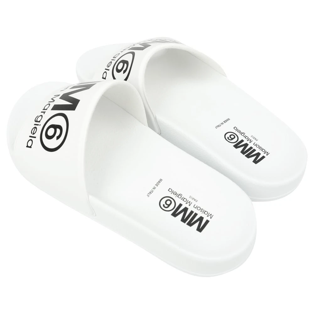 商品MAISON MARGIELA|White MM6 Logo Sliders,价格¥256,第4张图片详细描述