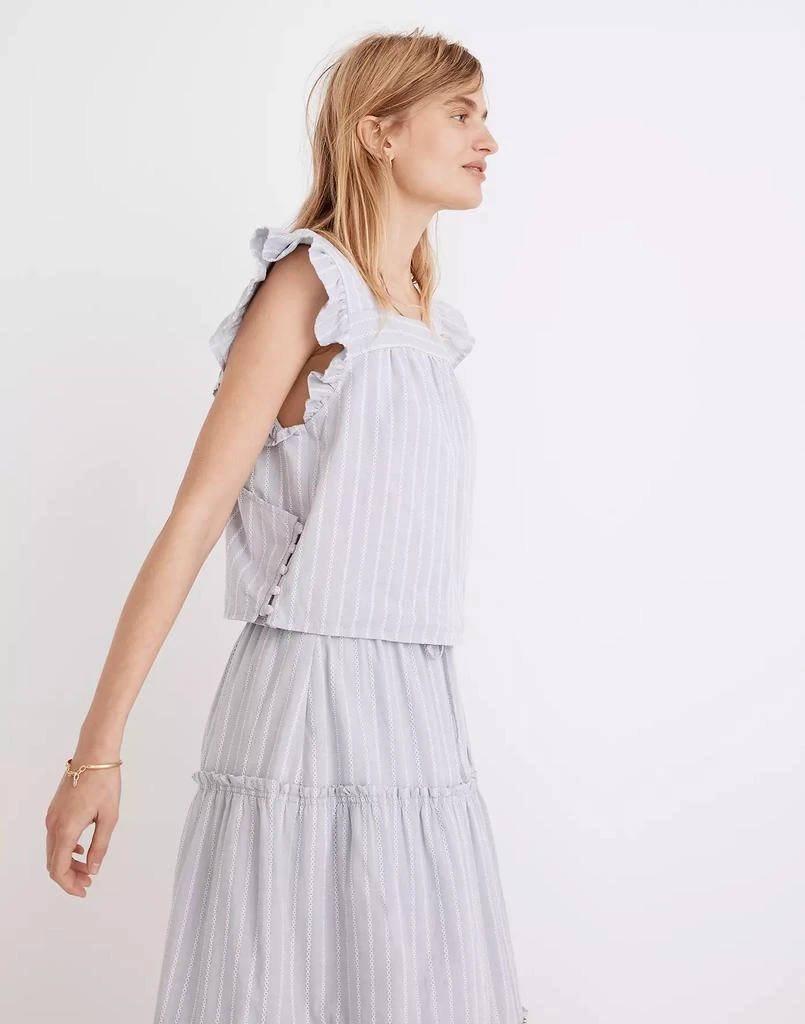 商品Madewell|Striped Flutter-Sleeve Cross-Back Top,价格¥199,第2张图片详细描述