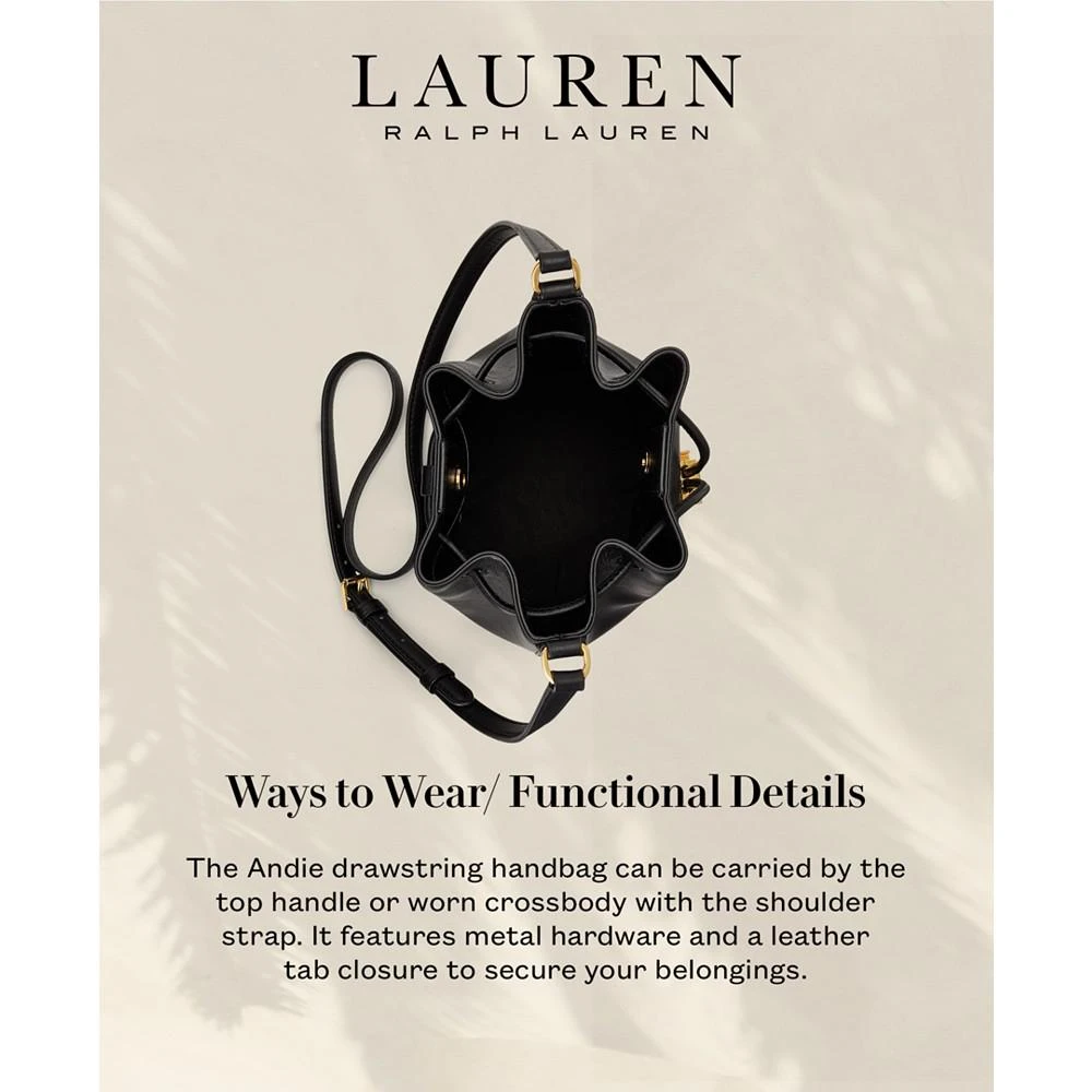 商品Ralph Lauren|Women's Smooth Leather Medium Andie Drawstring Bag,价格¥2199,第3张图片详细描述