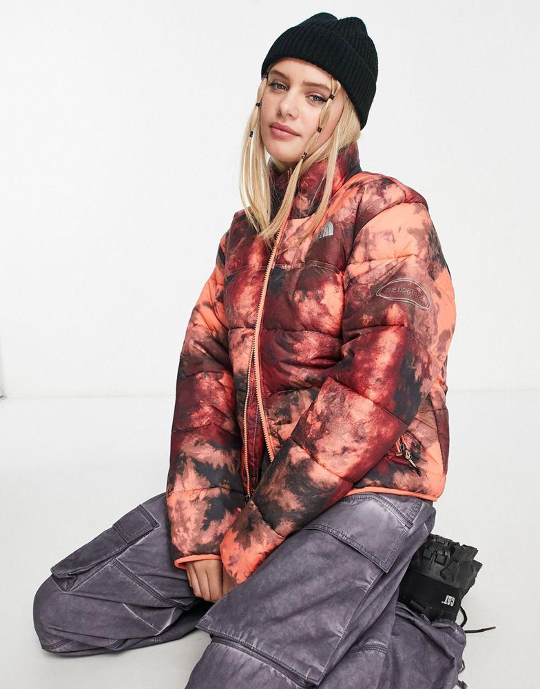 The North Face NSE 2000 puffer jacket in orange ice dye print商品第4张图片规格展示