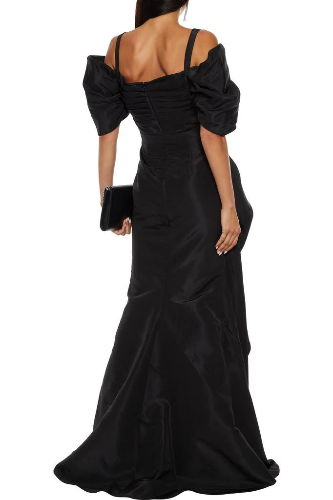 商品Alexander McQueen|Cold-shoulder pleated draped silk-faille gown,价格¥22233,第3张图片详细描述