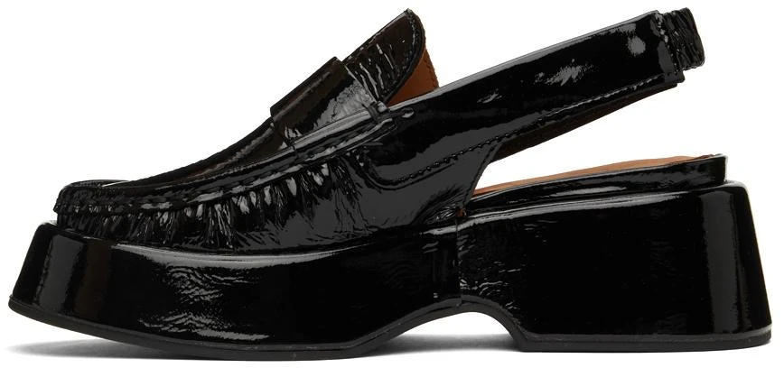 商品Ganni|Black Retro Slingback Platform Loafers,价格¥1173,第3张图片详细描述