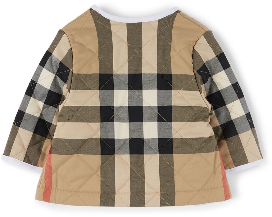 Baby Beige Quilted Vintage Check Wrap Jacket商品第2张图片规格展示