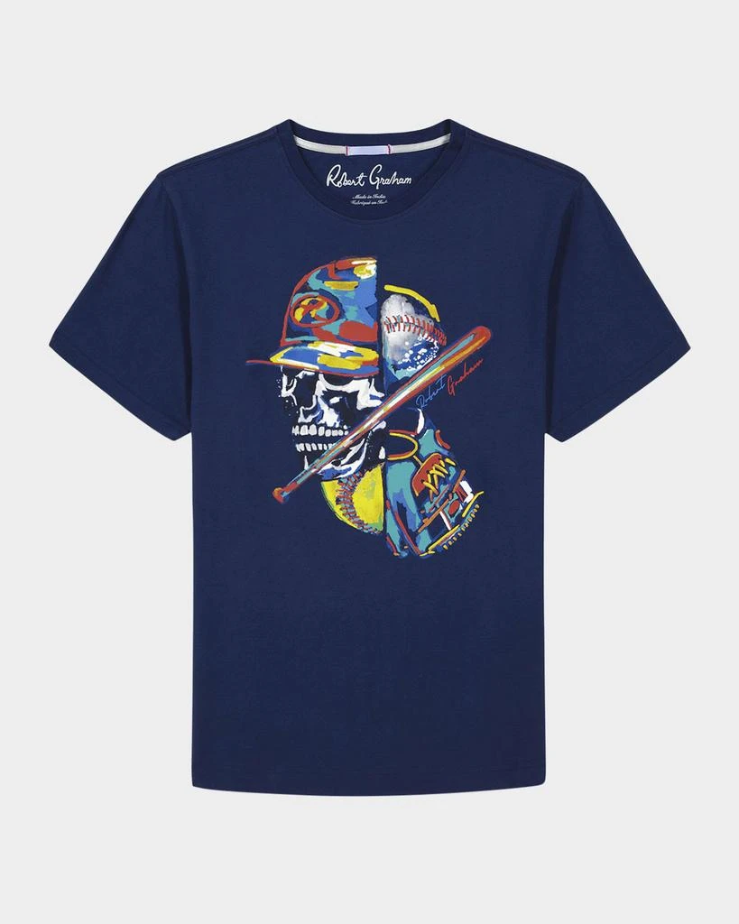 商品Robert Graham|Men's Skull Slugger Graphic T-Shirt,价格¥750,第1张图片