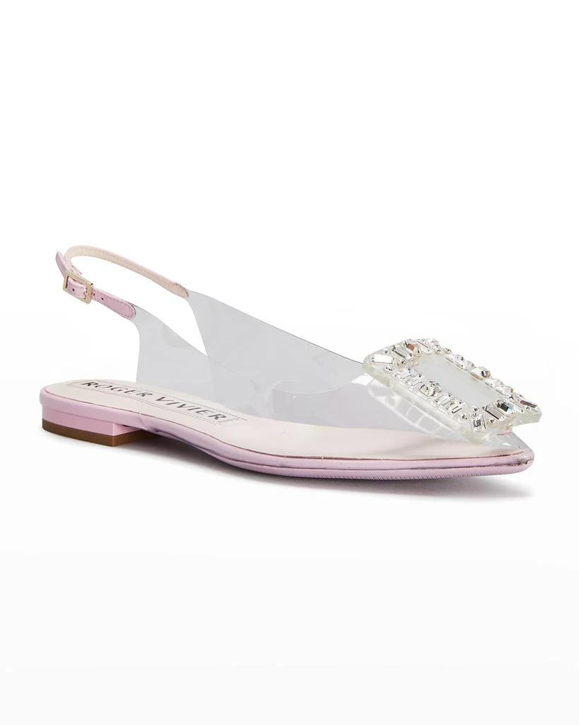 商品Roger Vivier|Gommettine Buckle Slingback Ballerina Flats,价格¥8966,第2张图片详细描述