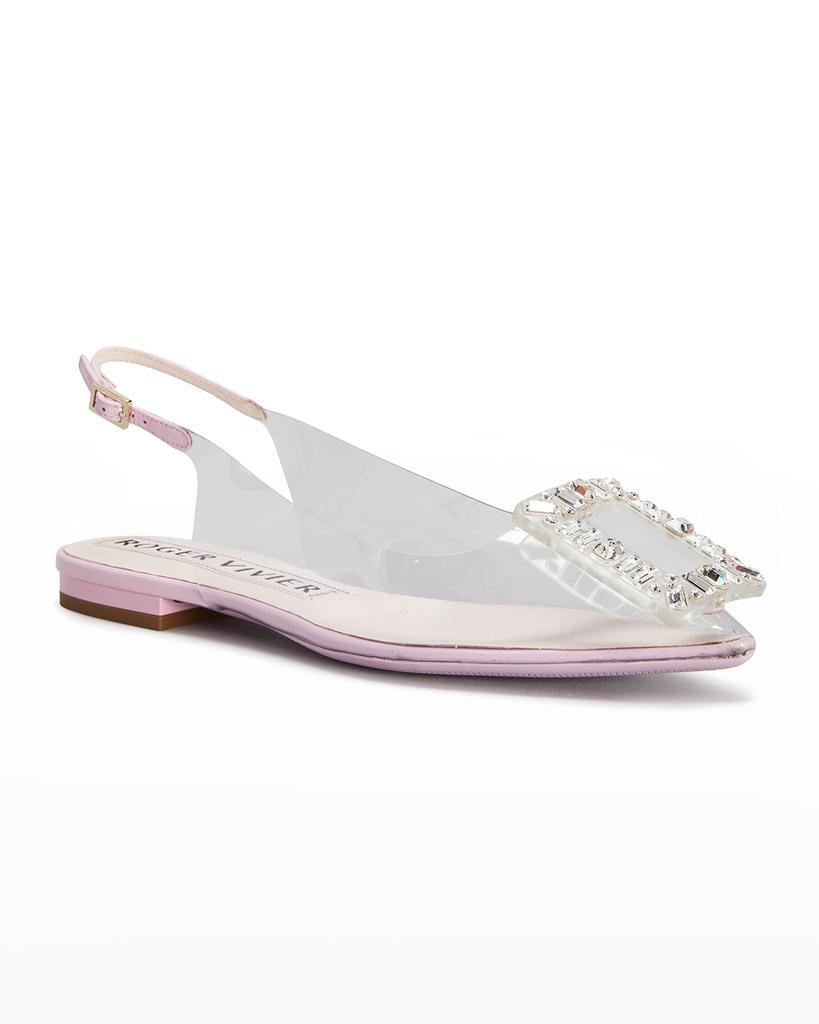 商品Roger Vivier|Gommettine Buckle Slingback Ballerina Flats,价格¥8456,第4张图片详细描述