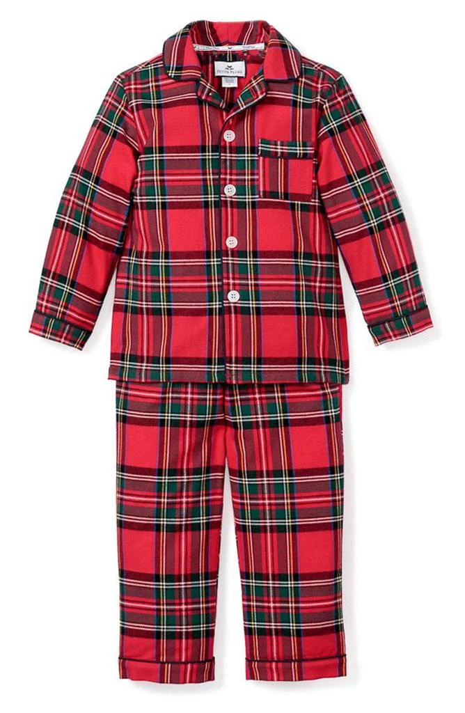 商品Petite Plume|Kids' Imperial Tartan Plaid Flannel Two Piece Pajamas,价格¥174,第1张图片