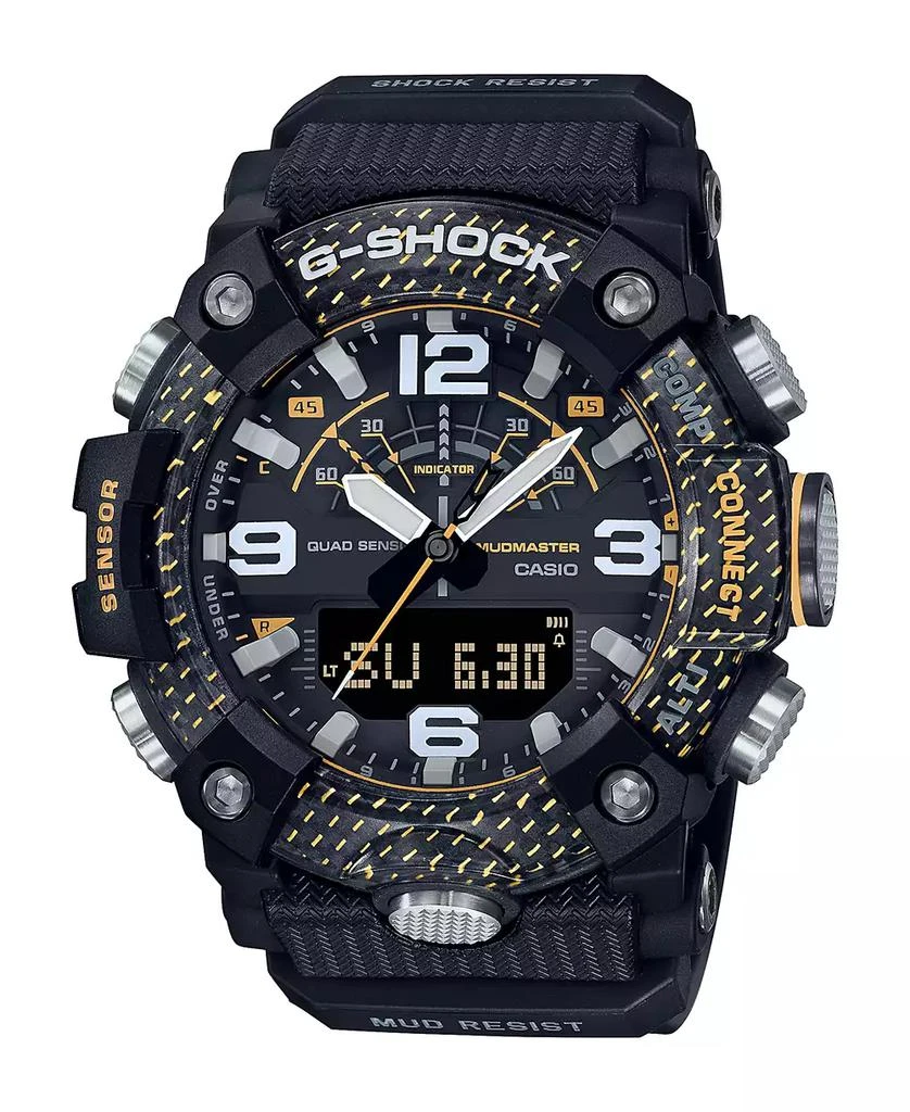 商品G-Shock|Men's Master of G Black and Yellow Resin Digital Watch 51.3mm, GGB100Y-1A,价格¥2931,第1张图片