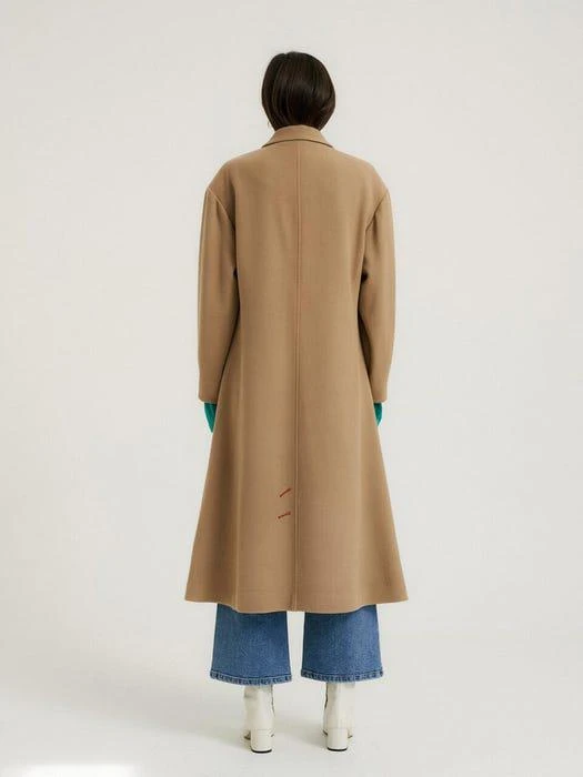 商品OVERDUEFLAIR|Avant-garde Flare Coat Warm Beige,价格¥3044,第3张图片详细描述