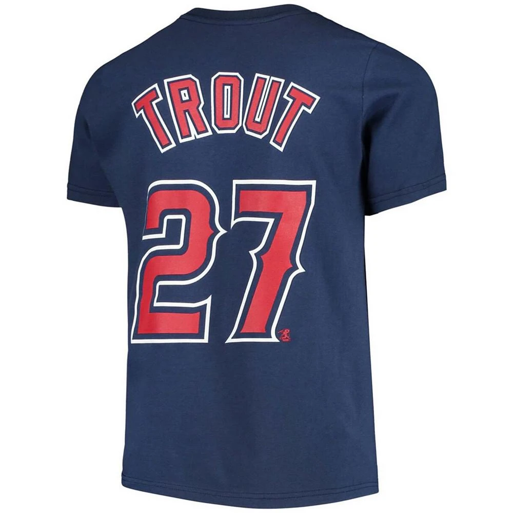 商品NIKE|Youth Big Boys Mike Trout Navy Los Angeles Angels Player Name and Number T-Shirt,价格¥238,第2张图片详细描述