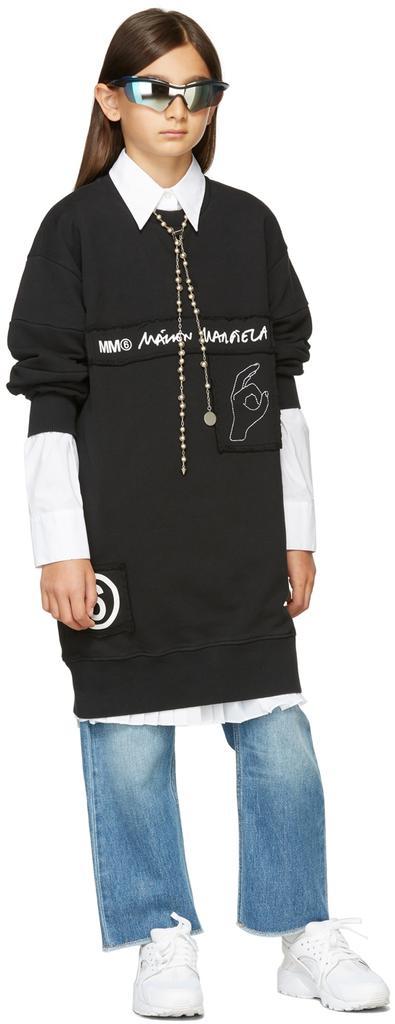 商品MAISON MARGIELA|Kids Black Hand Logo Dress Sweatshirt,价格¥1199,第1张图片