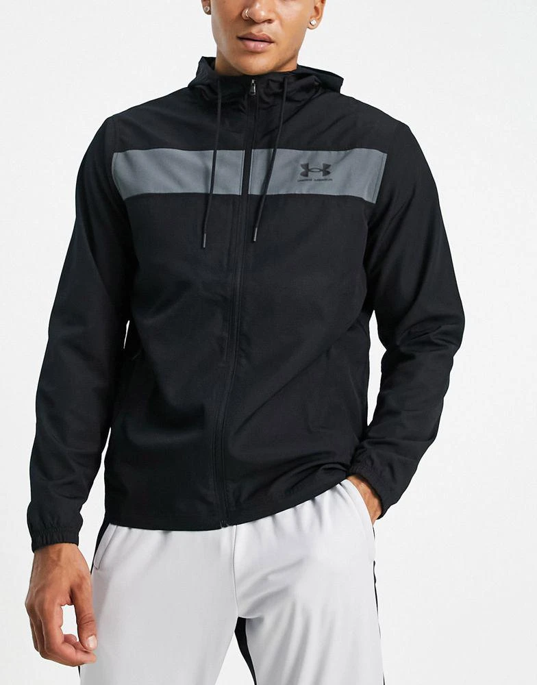 商品Under Armour|Under Armour windbreaker jacket in black and grey,价格¥477,第3张图片详细描述