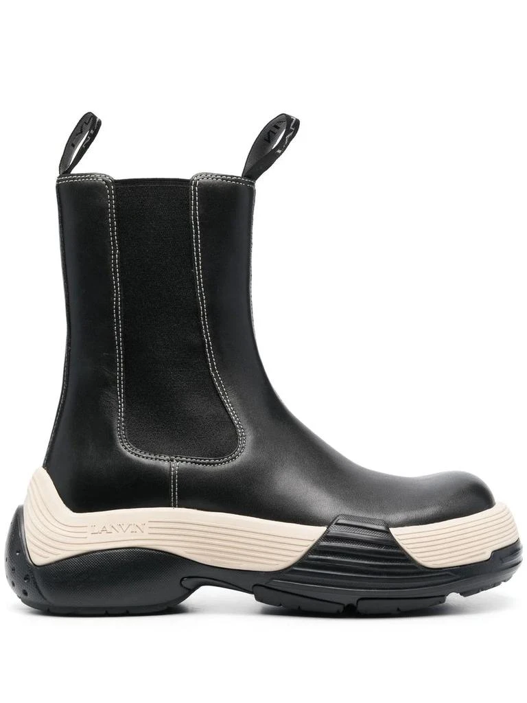 商品Lanvin|LANVIN WOMEN FLASH-X BOLD CHELSEA LEATHER BOOTS,价格¥3028,第1张图片