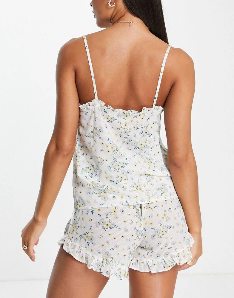 商品Topshop|Topshop ditsy frill cami and shorts pyjama set in multi,价格¥192,第4张图片详细描述