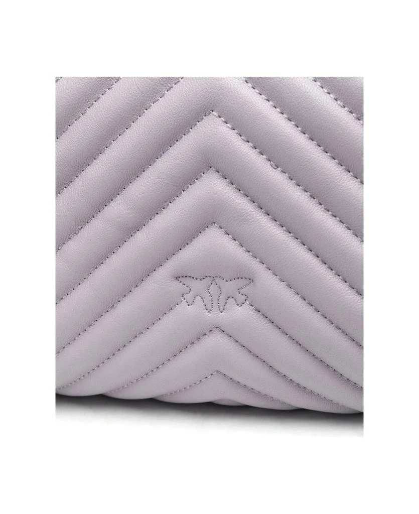商品PINKO|Love Lady Lilac Chevron Leather Crossbody Bag Woman,价格¥2356,第3张图片详细描述