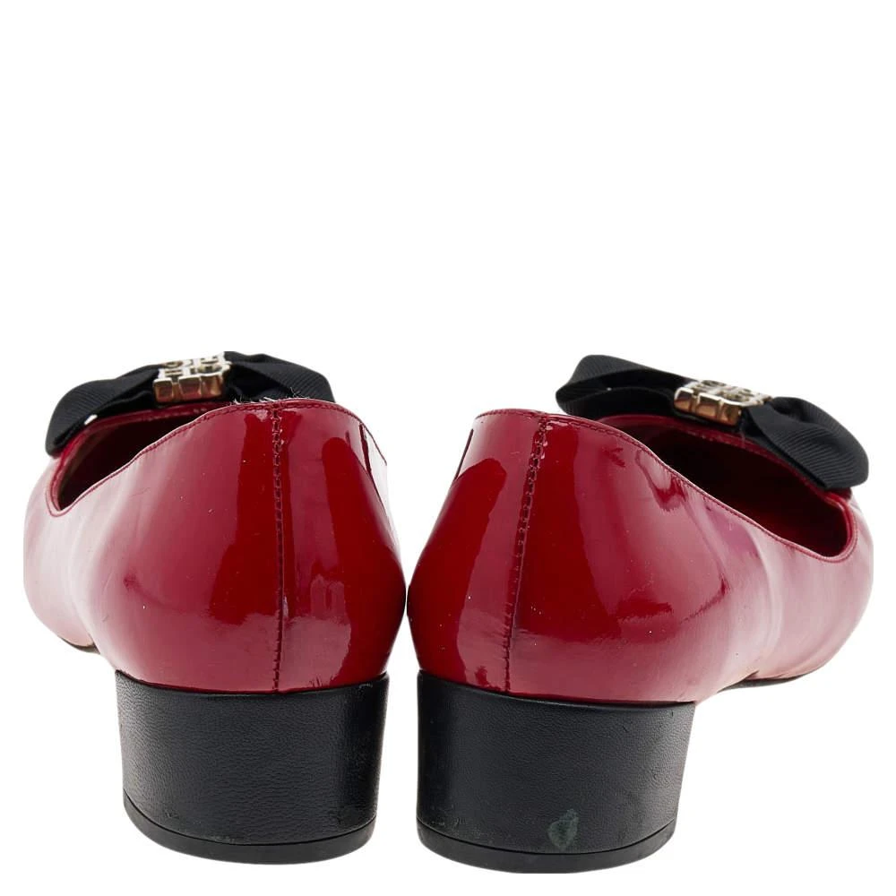 商品[二手商品] Carolina Herrera|CH Carolina Herrera Red Patent Leather Bow Block Heel Pumps Size 38,价格¥814,第5张图片详细描述