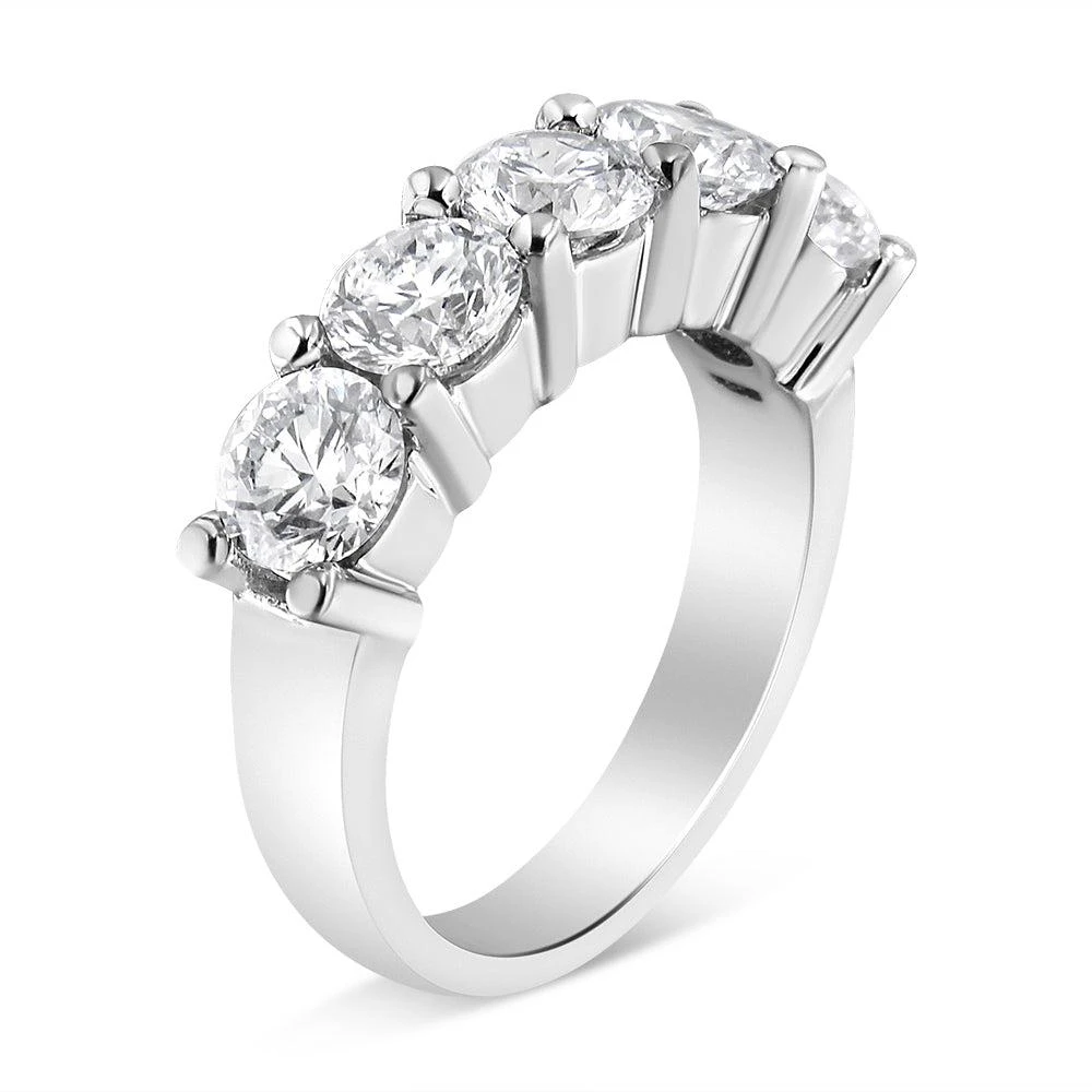 商品Haus of Brilliance|14K White Gold 3.0 Cttw Lab Grown Diamond Shared Prong Set 5 Stone Anniversary Band Ring,价格¥25244,第3张图片详细描述