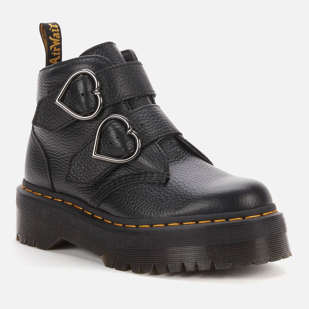 商品Dr. Martens|DR. MARTENS WOMEN'S DEVON HEART LEATHER ANKLE BOOTS - BLACK,价格¥1776,第2张图片详细描述