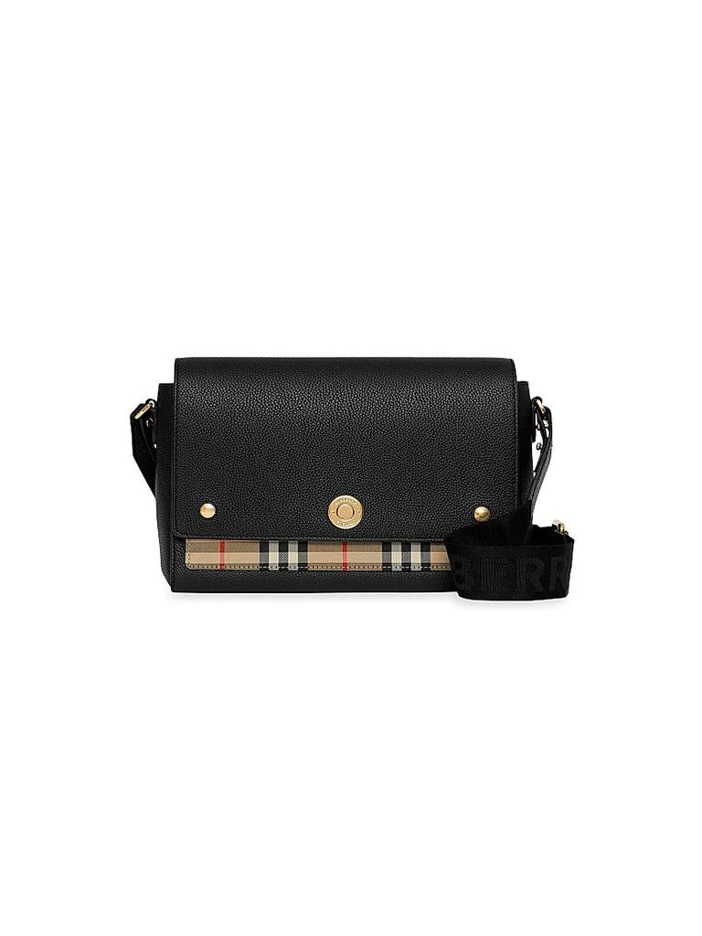 商品Burberry|Medium Note Leather & Vintage Check Crossbody Bag,价格¥11878,第1张图片