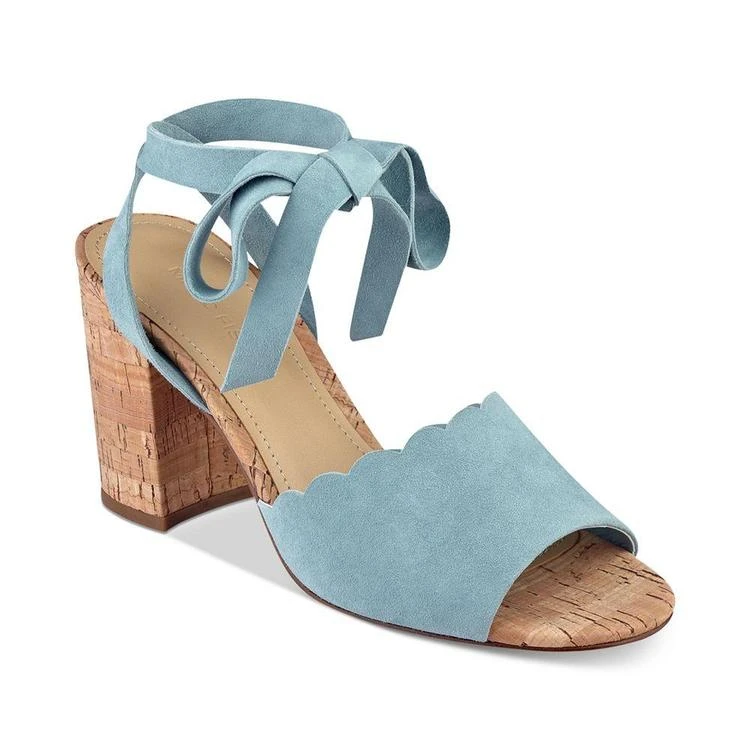 商品Marc Fisher|Piya Lace-Up Cork Block-Heel Sandals,价格¥165,第2张图片详细描述